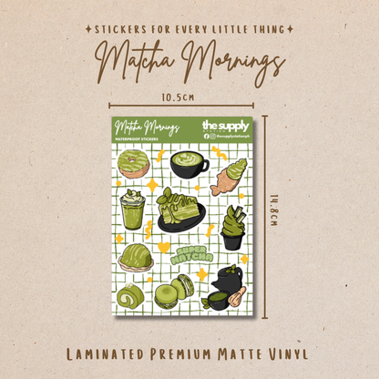 Matcha Mornings Sticker Sheet