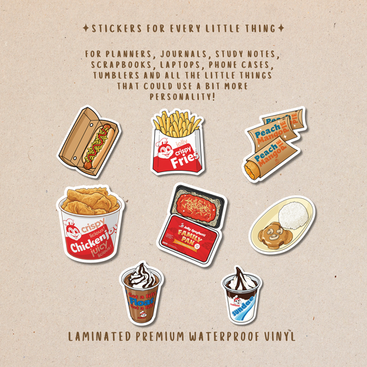 Fast Food Die-Cut Stickers – Foodie Favorites Collection