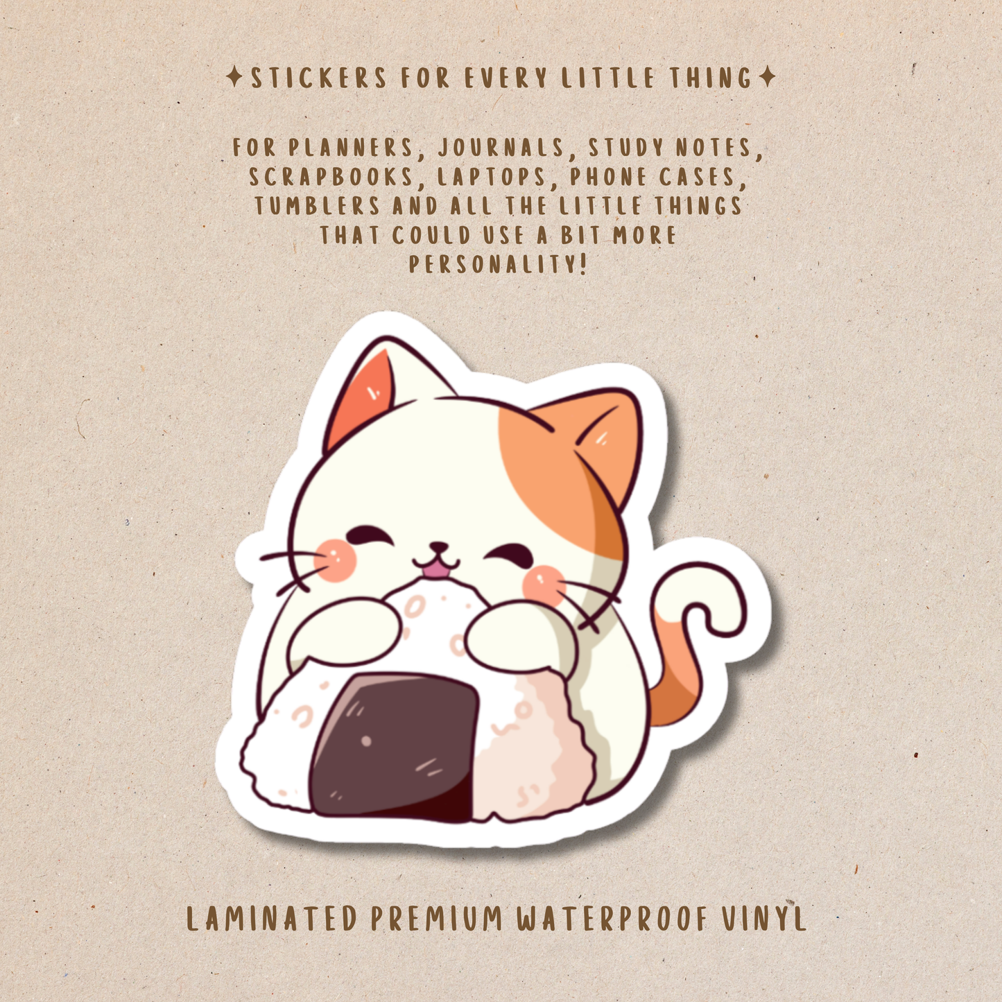Japanese Food Cat Stickers – Cute Foodie Cat Collection