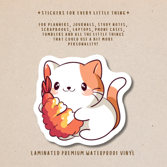Japanese Food Cat Stickers – Cute Foodie Cat Collection