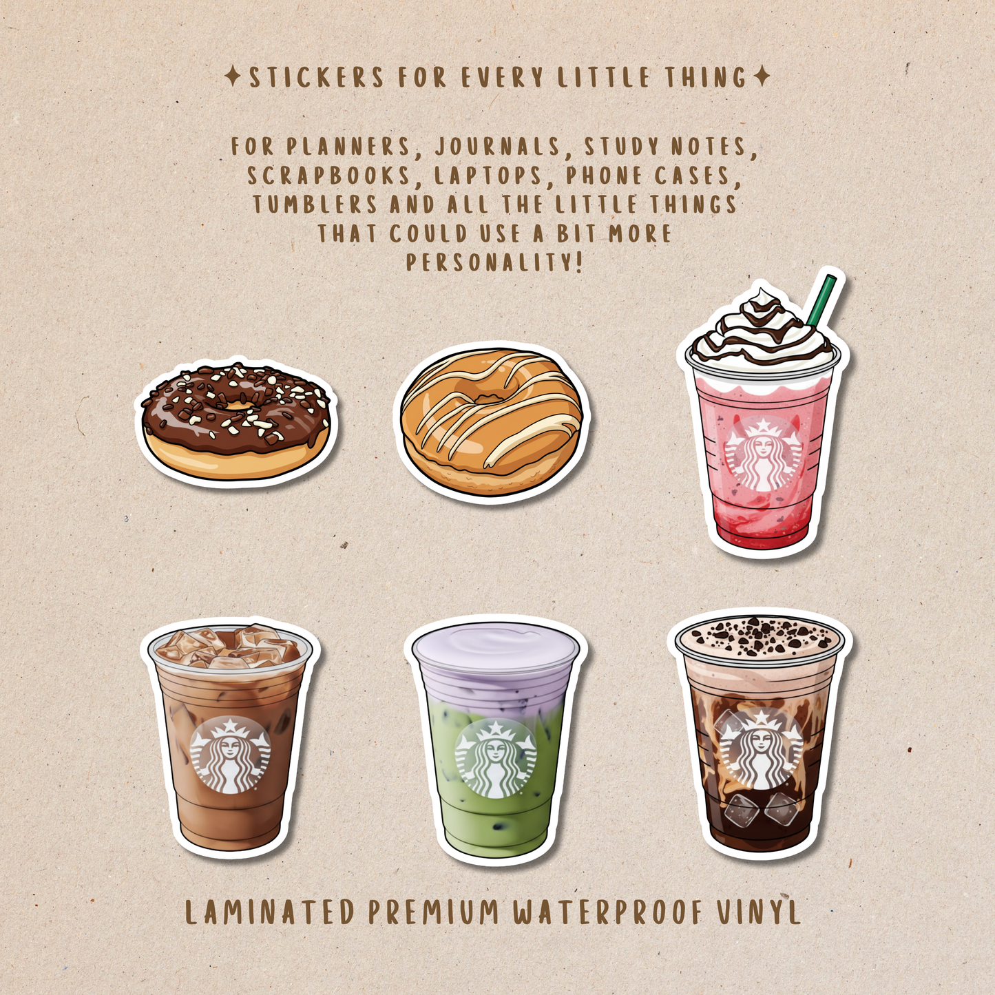 Fast Food Die-Cut Stickers – Foodie Favorites Collection