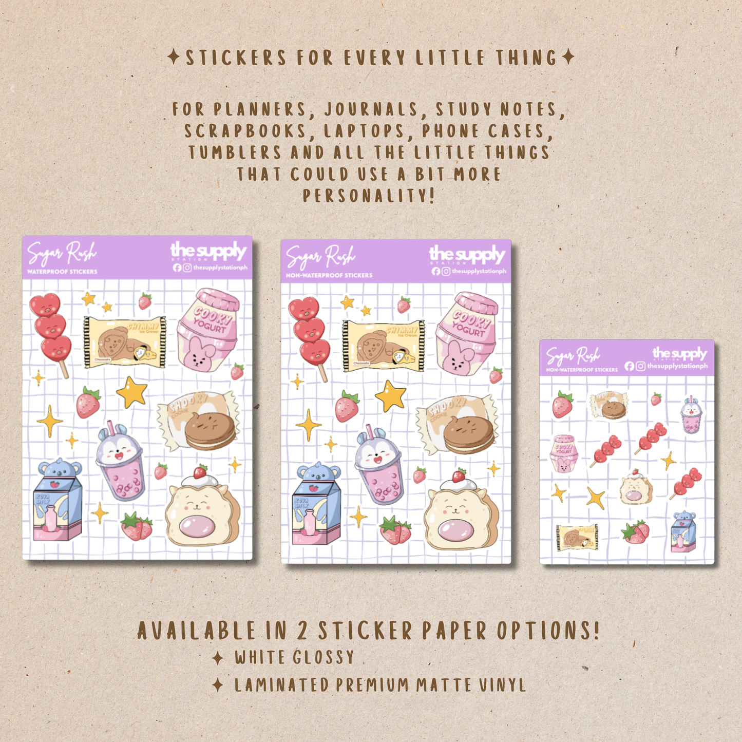 Sugar Rush Sticker Sheet - BT21 Desserts