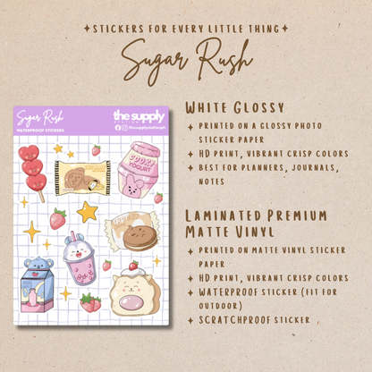 Sugar Rush Sticker Sheet - BT21 Desserts