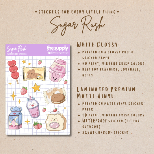 Sugar Rush Sticker Sheet - BT21 Desserts