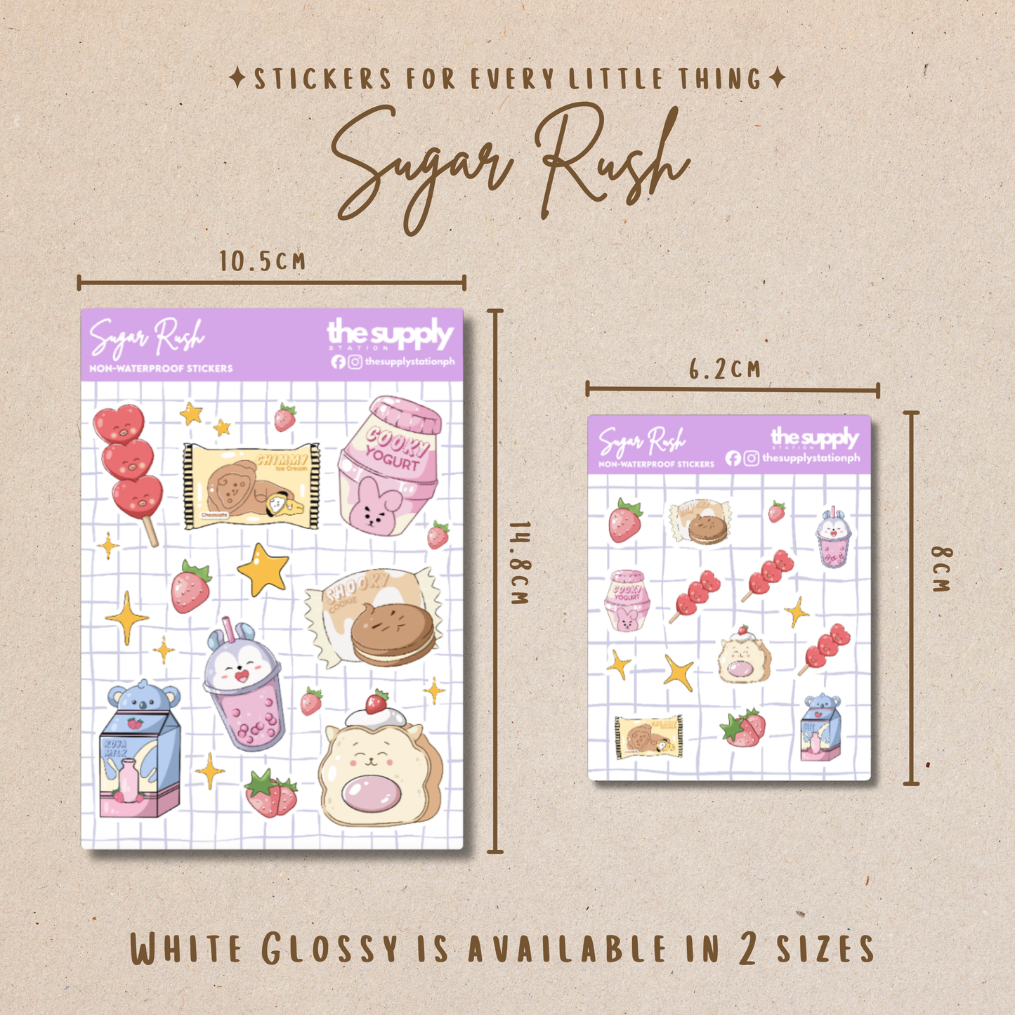 Sugar Rush Sticker Sheet - BT21 Desserts