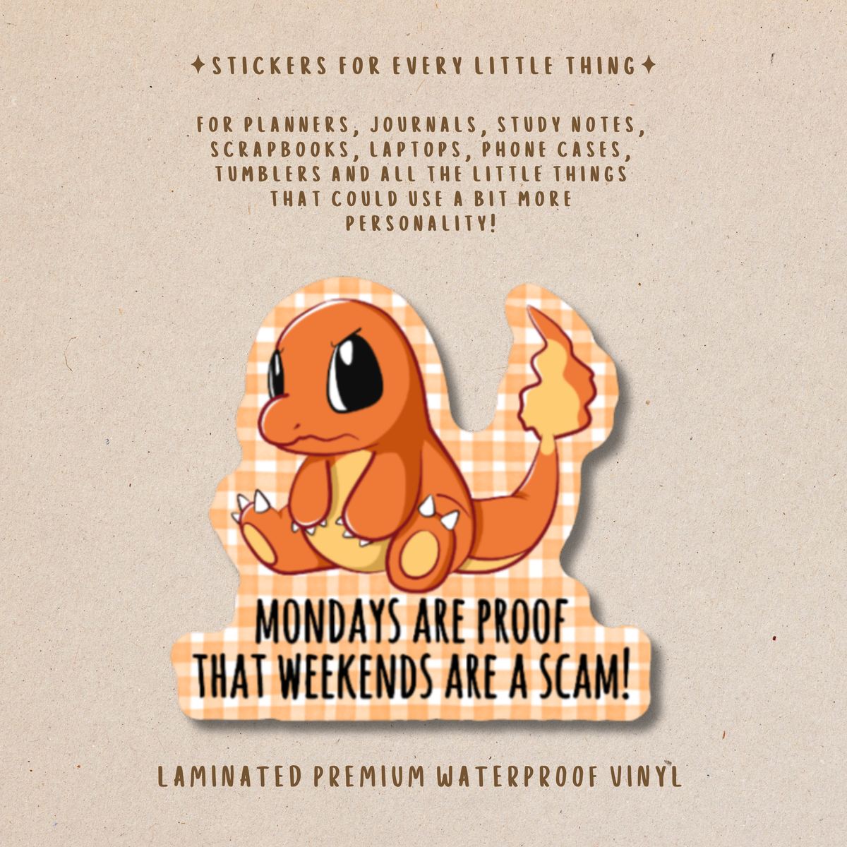 Work Rage Pokémon Waterproof Stickers | Laptop, Planner & Journal Stickers