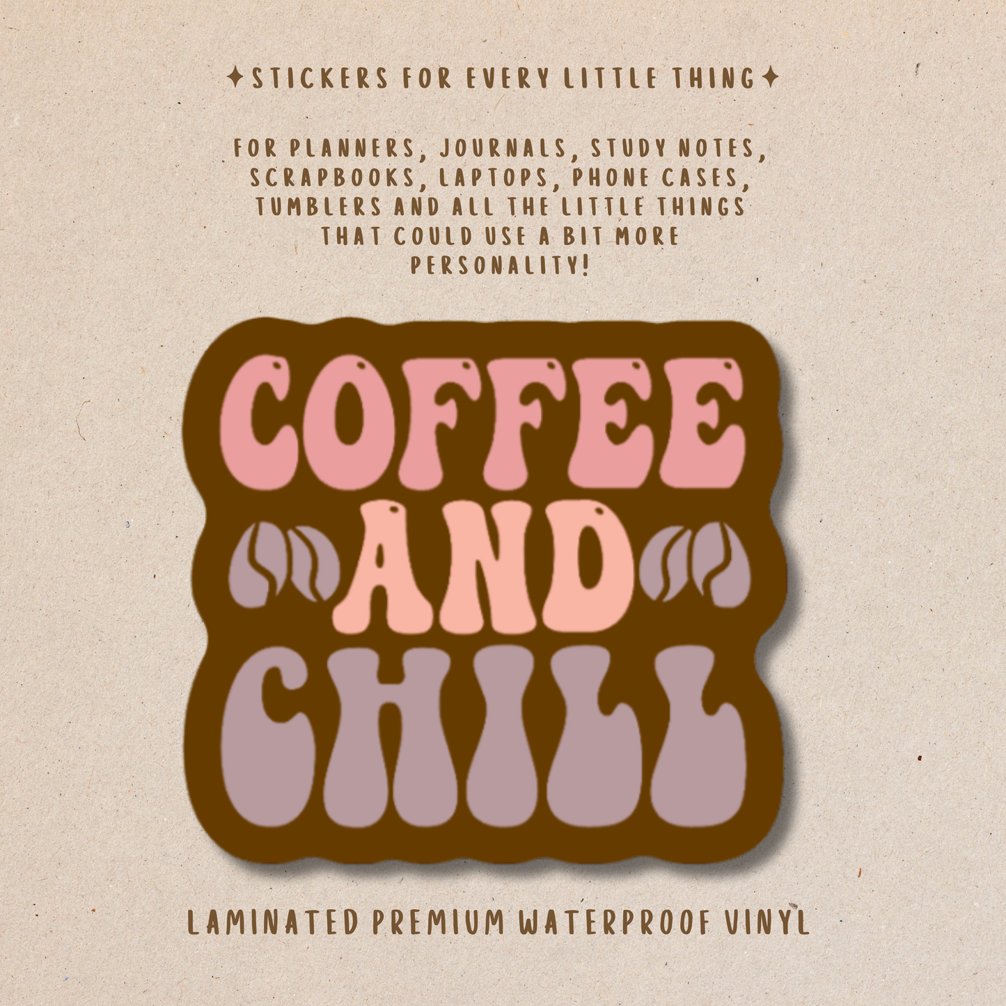 Coffee-Themed Die-Cut Stickers – For Coffee Lovers