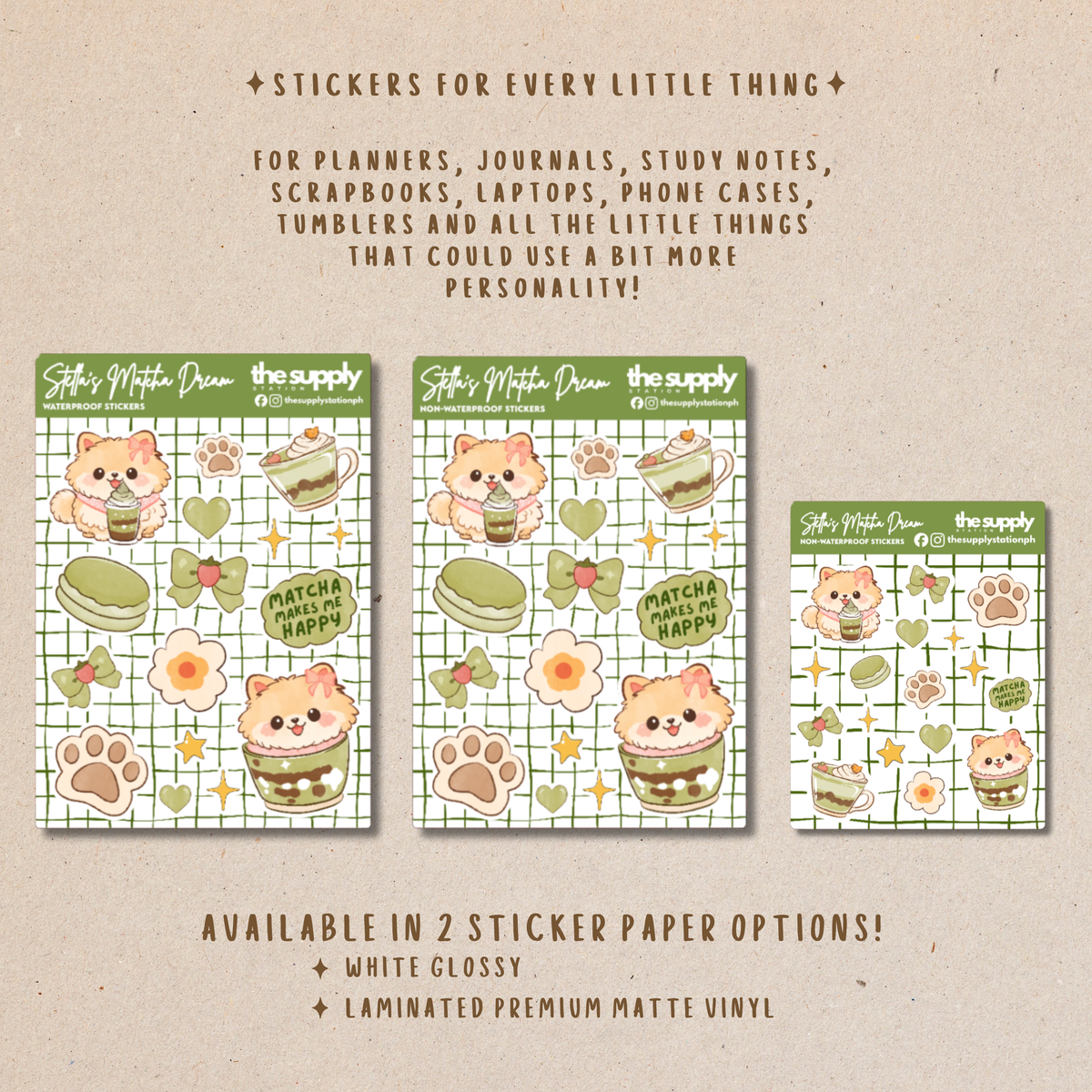 Stella's Matcha Dream Sticker Sheet - Journals