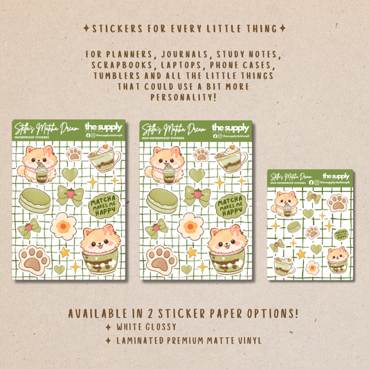 Stella's Matcha Dream Sticker Sheet - Journals