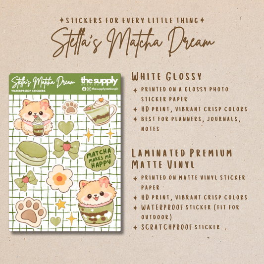 Stella's Matcha Dream Sticker Sheet - Journals