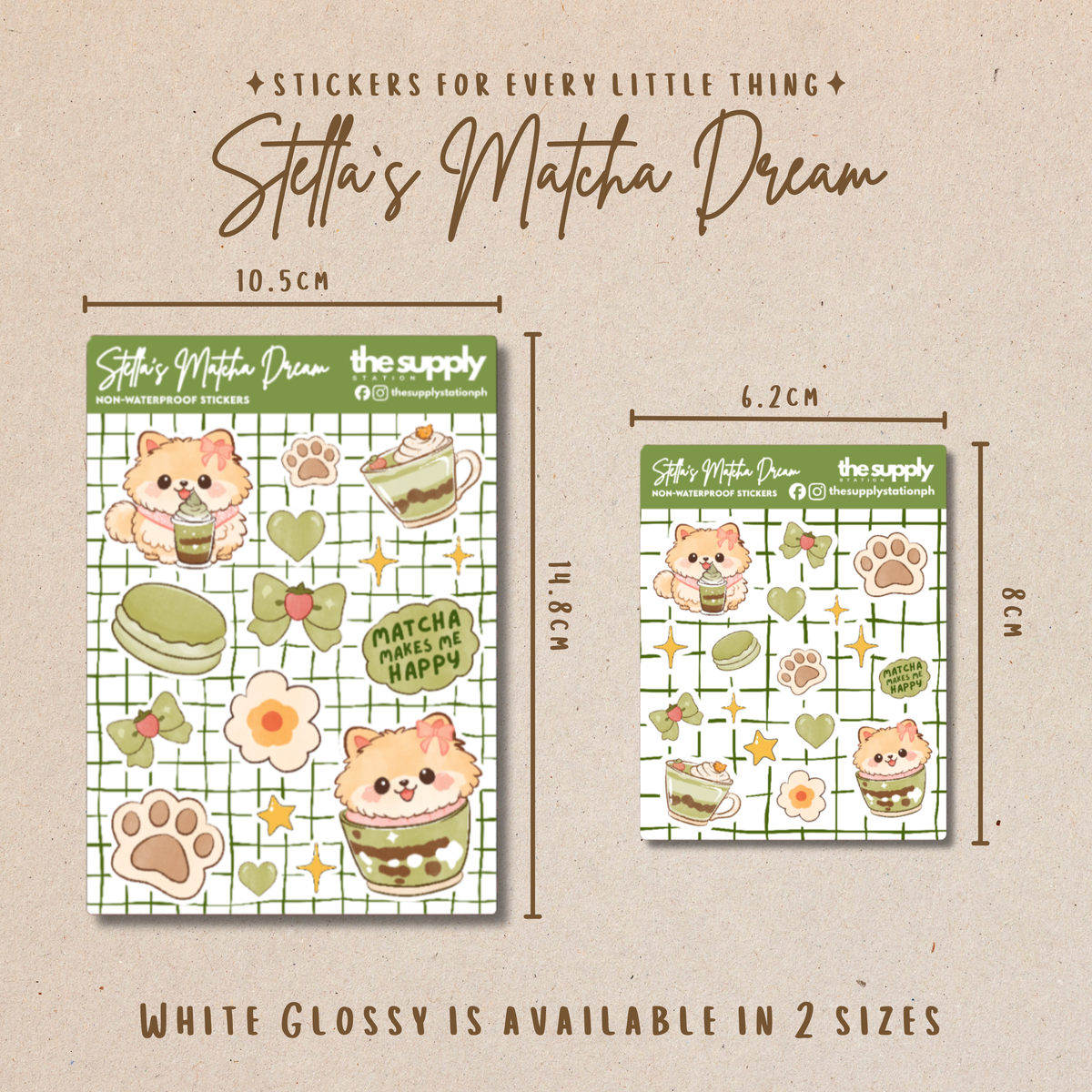 Stella's Matcha Dream Sticker Sheet - Journals