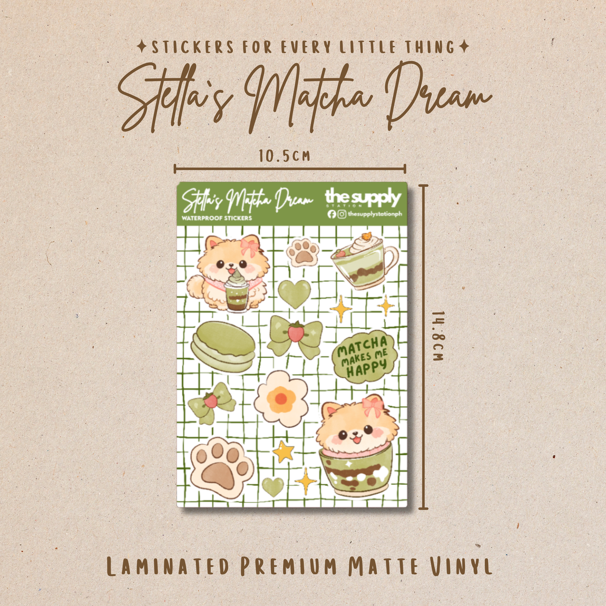 Stella's Matcha Dream Sticker Sheet - Journals