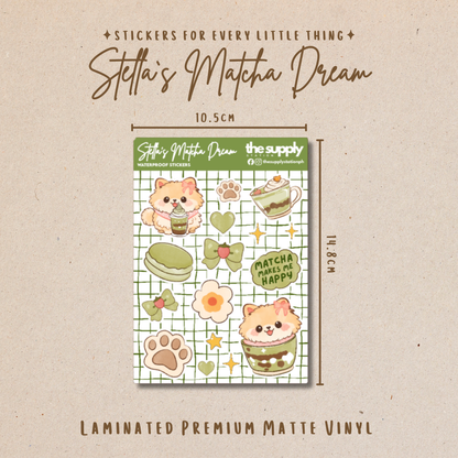 Stella's Matcha Dream Sticker Sheet - Journals