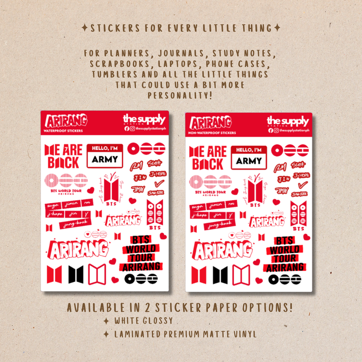 Arirang Waterproof Sticker Sheet