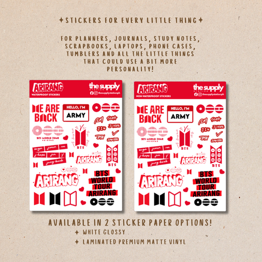 Arirang Waterproof Sticker Sheet
