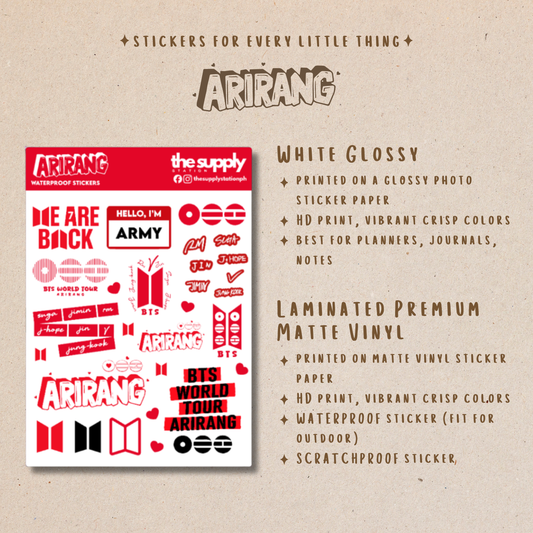 Arirang Waterproof Sticker Sheet
