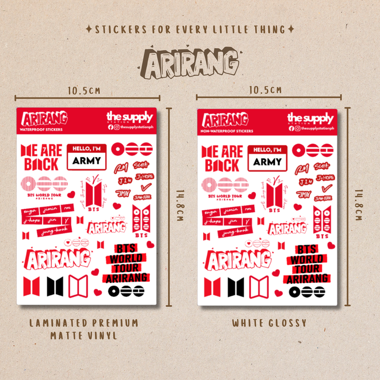 Arirang Waterproof Sticker Sheet