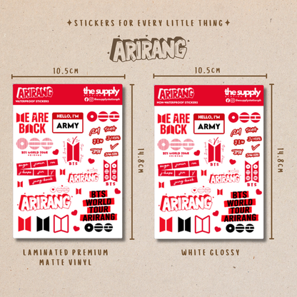 Arirang Waterproof Sticker Sheet