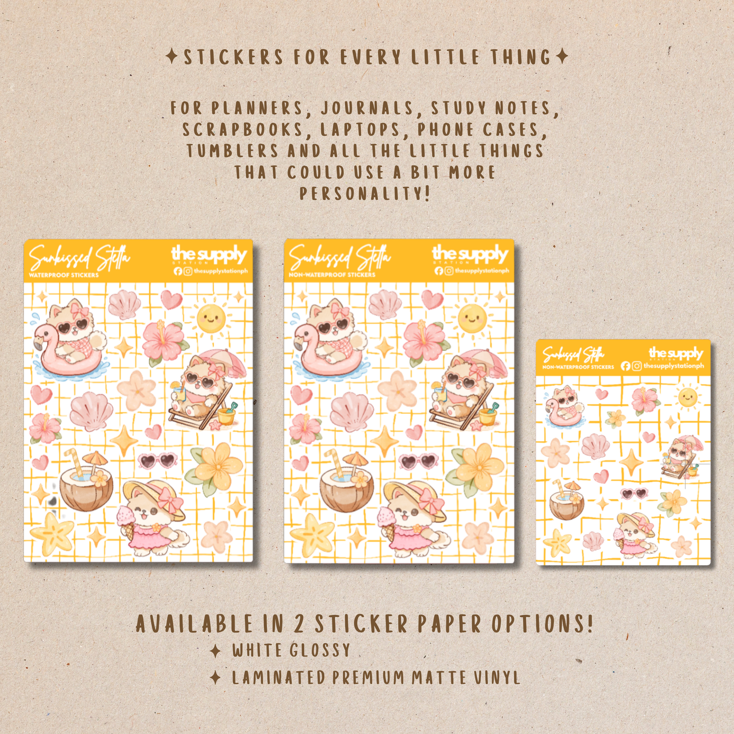 Sunkissed Stella Sticker Sheet | Journal Stickers