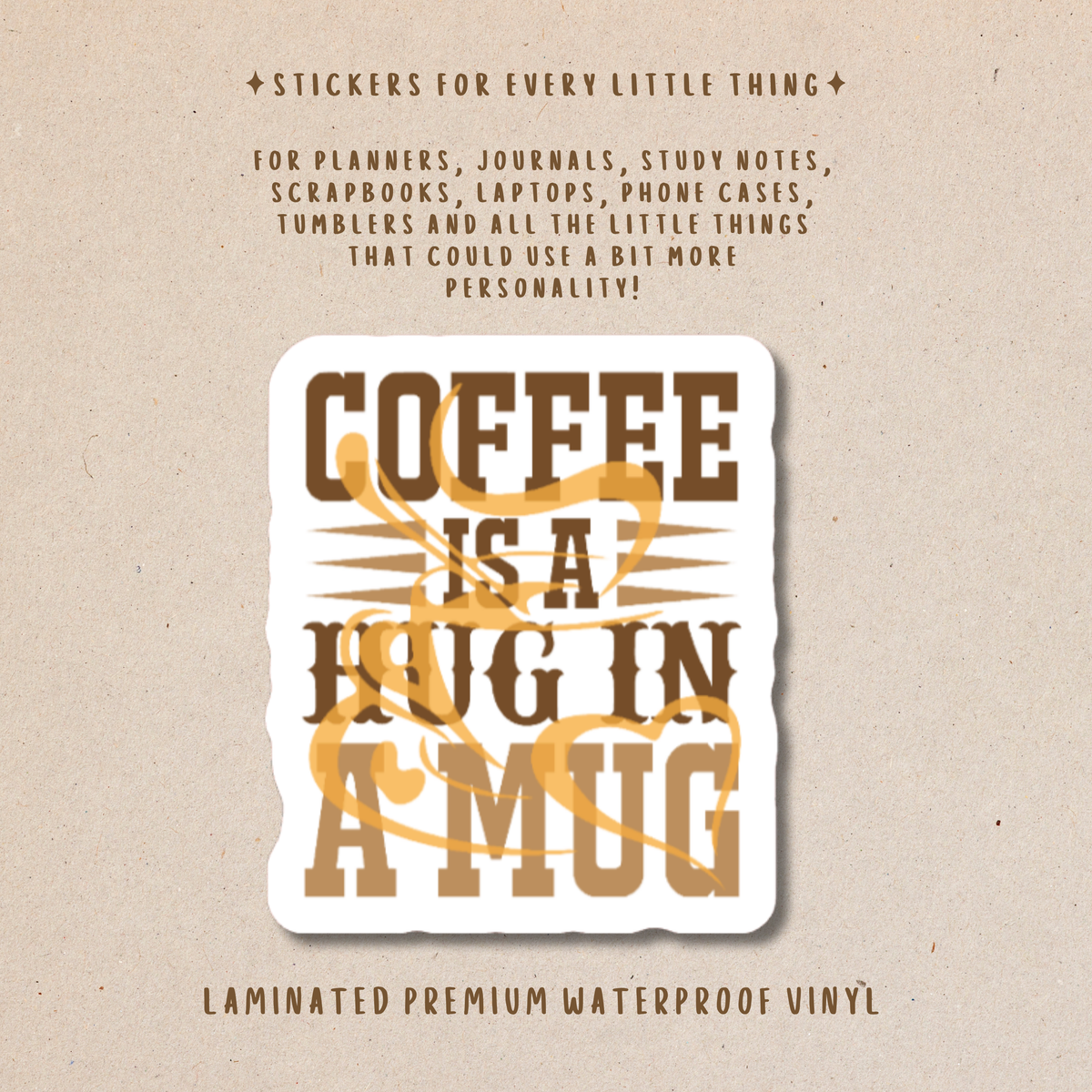 Coffee-Themed Die-Cut Stickers – For Coffee Lovers