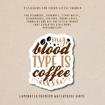Coffee-Themed Die-Cut Stickers – For Coffee Lovers