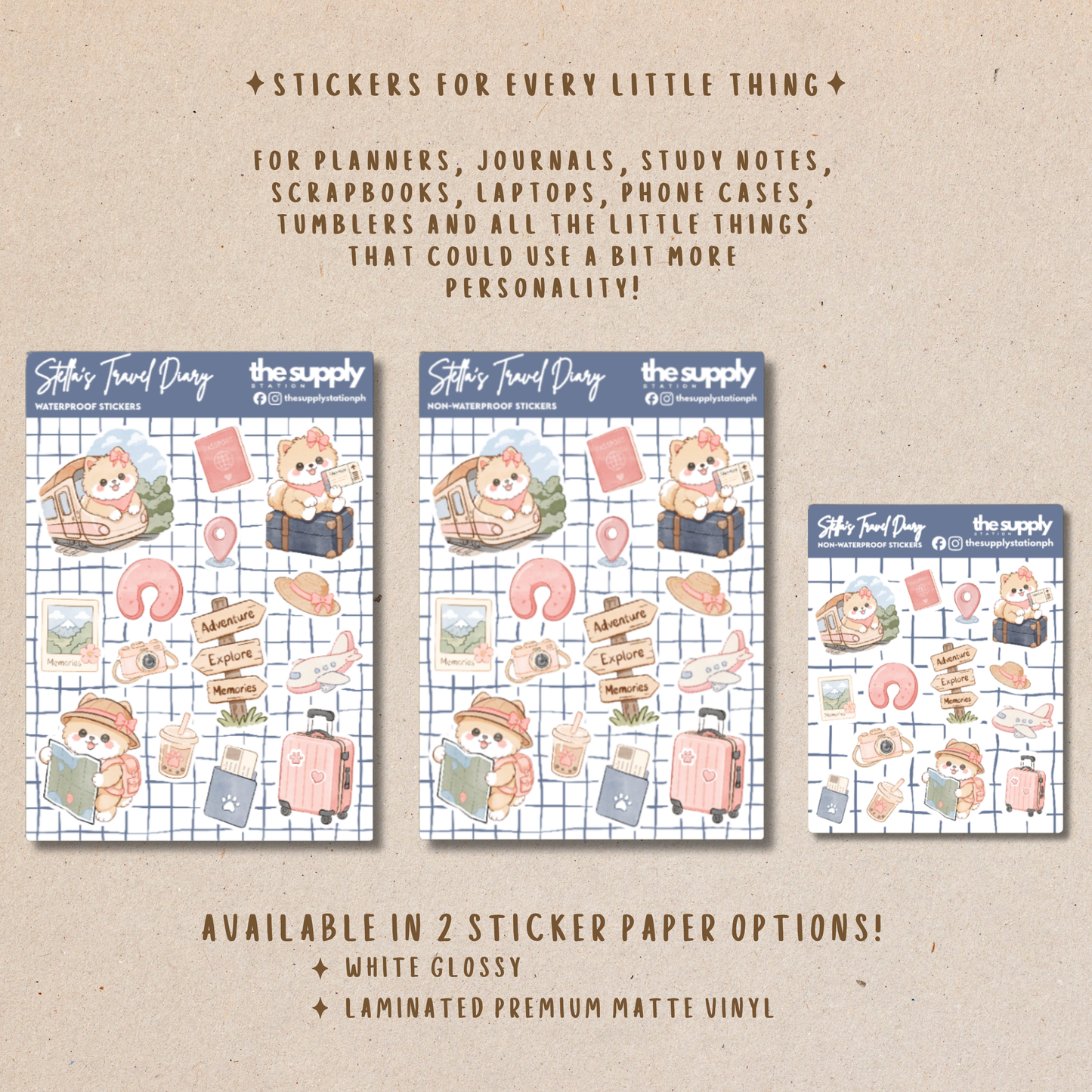 Stella’s Travel Diary – Travel Adventure Sticker Sheet