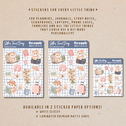 Stella’s Travel Diary – Travel Adventure Sticker Sheet