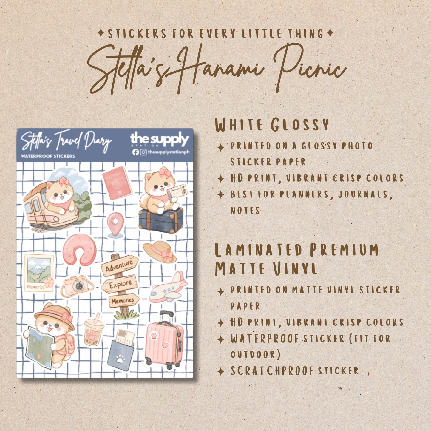 Stella’s Travel Diary – Travel Adventure Sticker Sheet