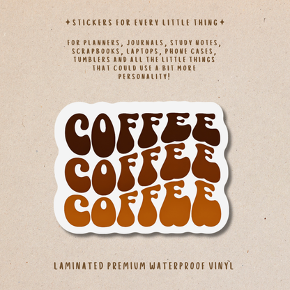 Coffee-Themed Die-Cut Stickers – For Coffee Lovers
