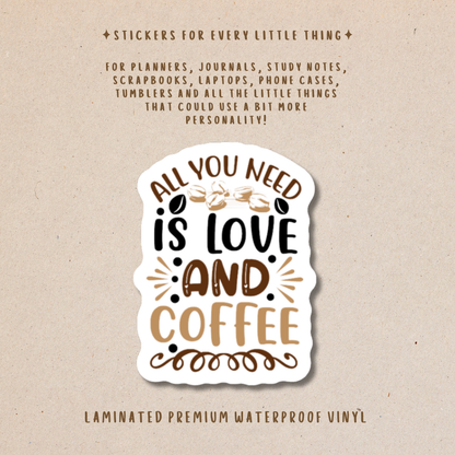 Coffee-Themed Die-Cut Stickers – For Coffee Lovers