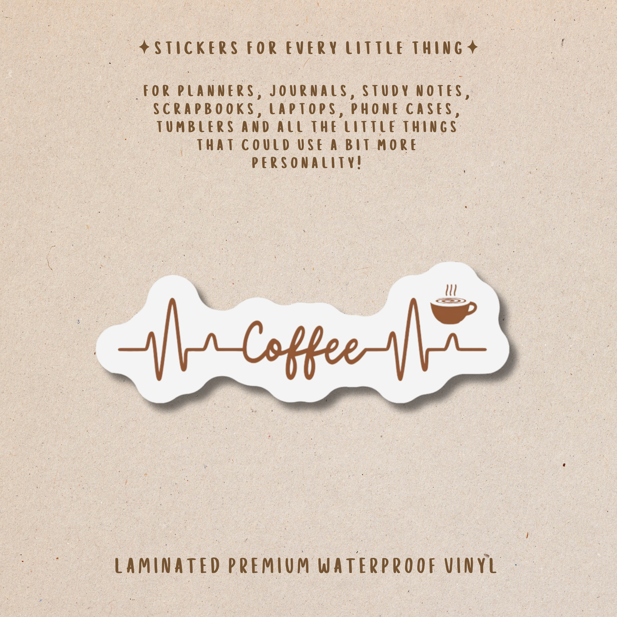 Coffee-Themed Die-Cut Stickers – For Coffee Lovers