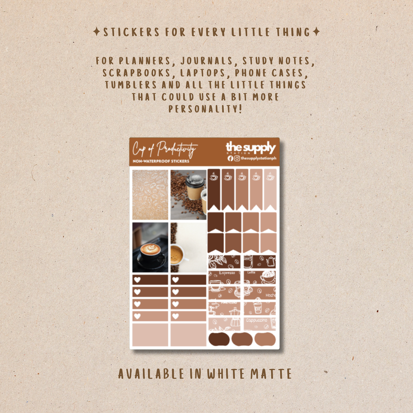 Cup of Productivity – Planner Sticker Sheet