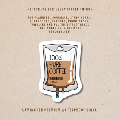Coffee-Themed Die-Cut Stickers – For Coffee Lovers