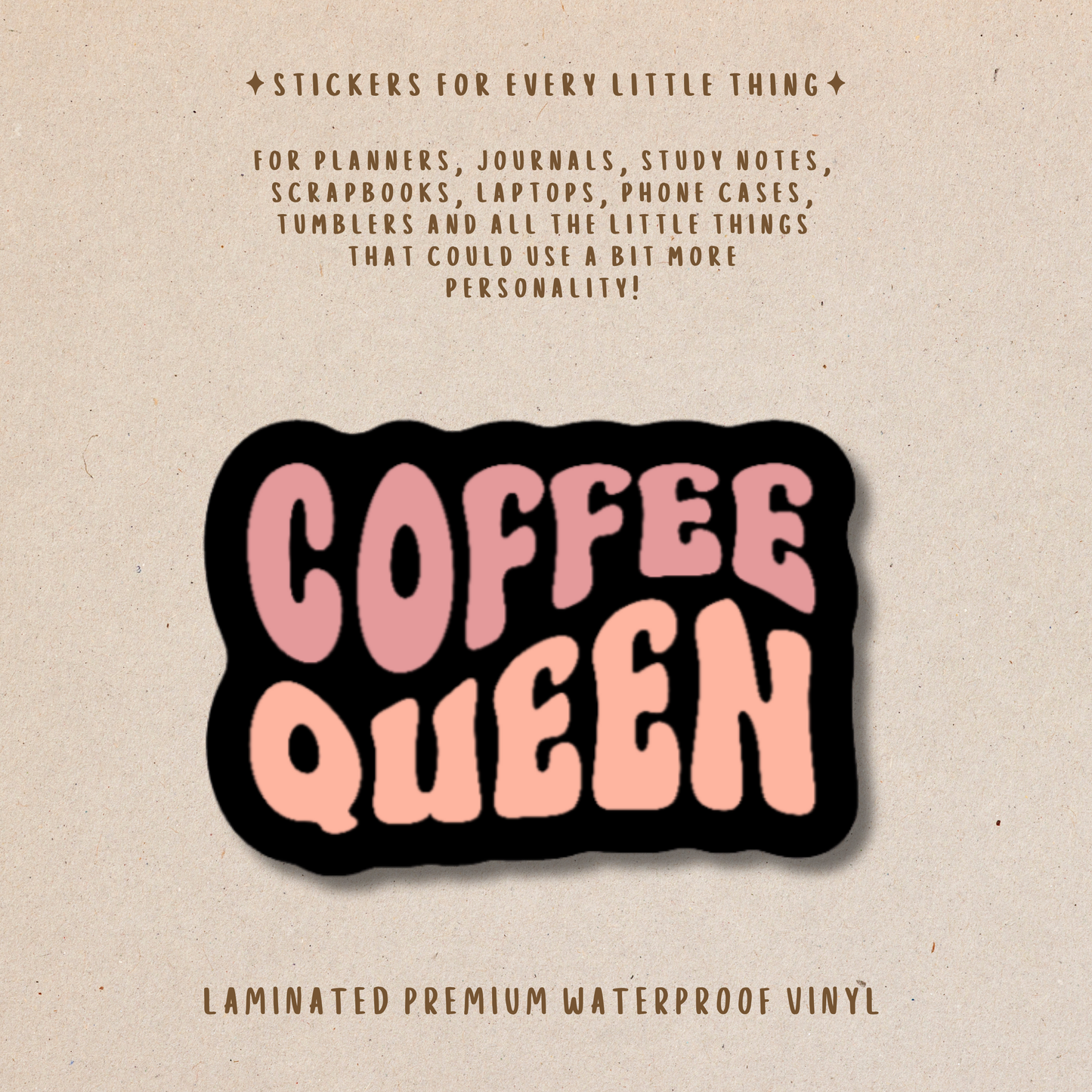 Coffee-Themed Die-Cut Stickers – For Coffee Lovers