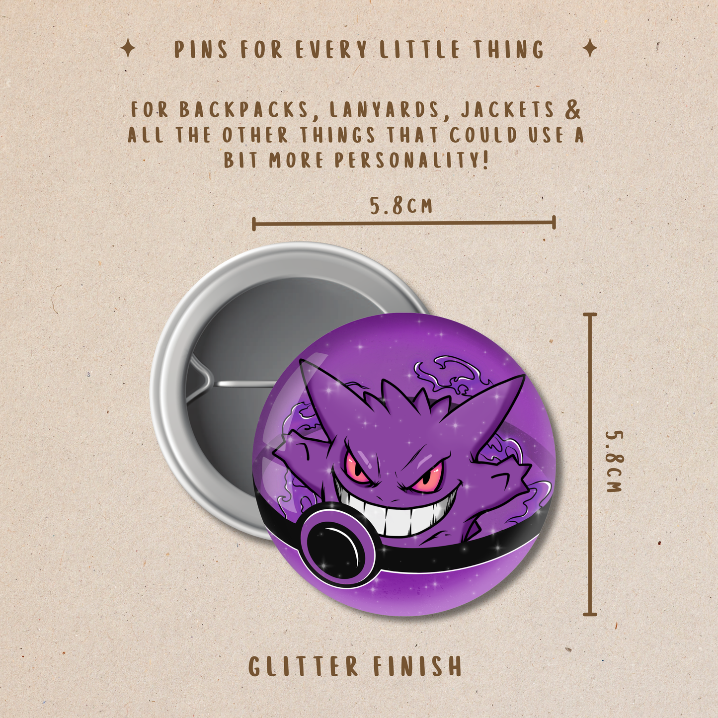 Pokémon Button Pin – Backpack, Jacket & Lanyard Accessory