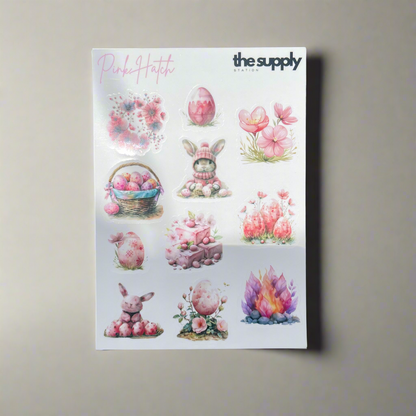 Pink Hatch Sticker Sheet
