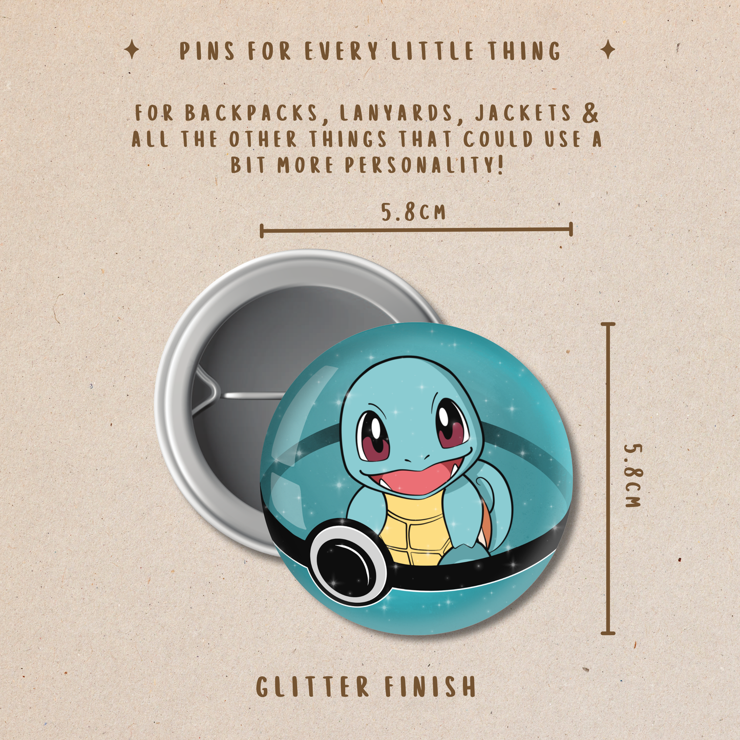 Pokémon Button Pin – Backpack, Jacket & Lanyard Accessory