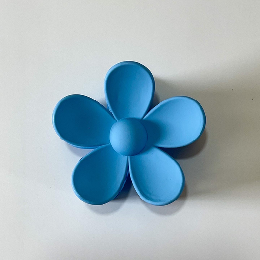 Blue Dahlia Flower Hair Claw
