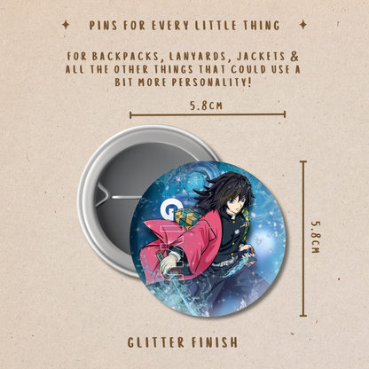 Demon Slayer Button Pins – Kimetsu no Yaiba Anime Character Badge