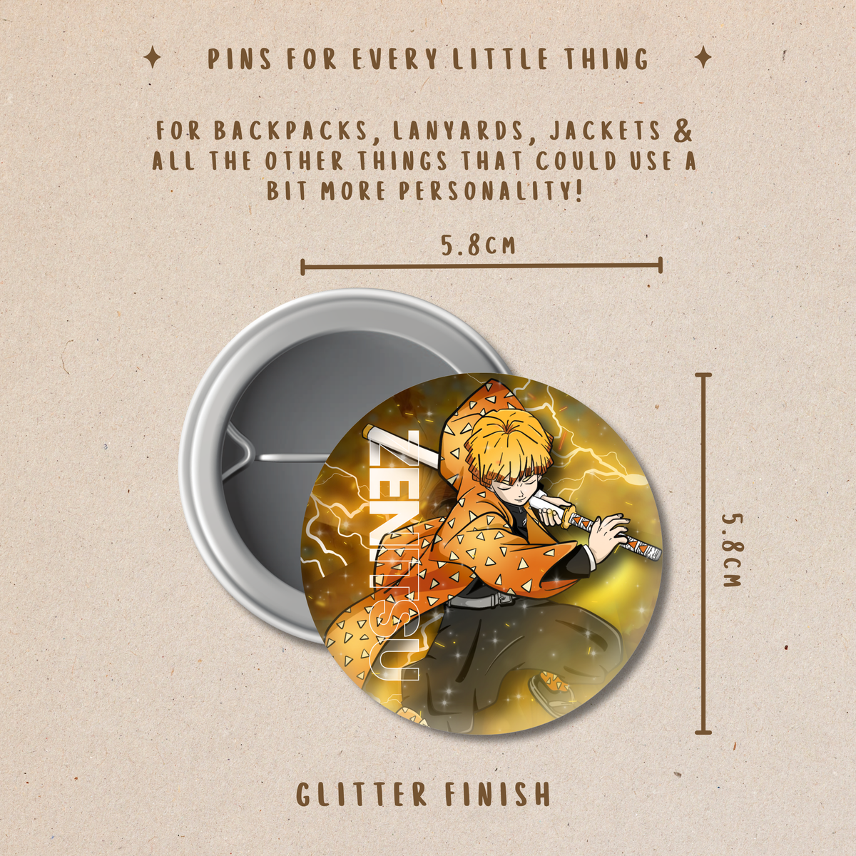 Demon Slayer Button Pins – Kimetsu no Yaiba Anime Character Badge