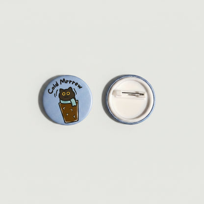 Coffee Cat Button Pins