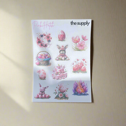 Pink Hatch Sticker Sheet