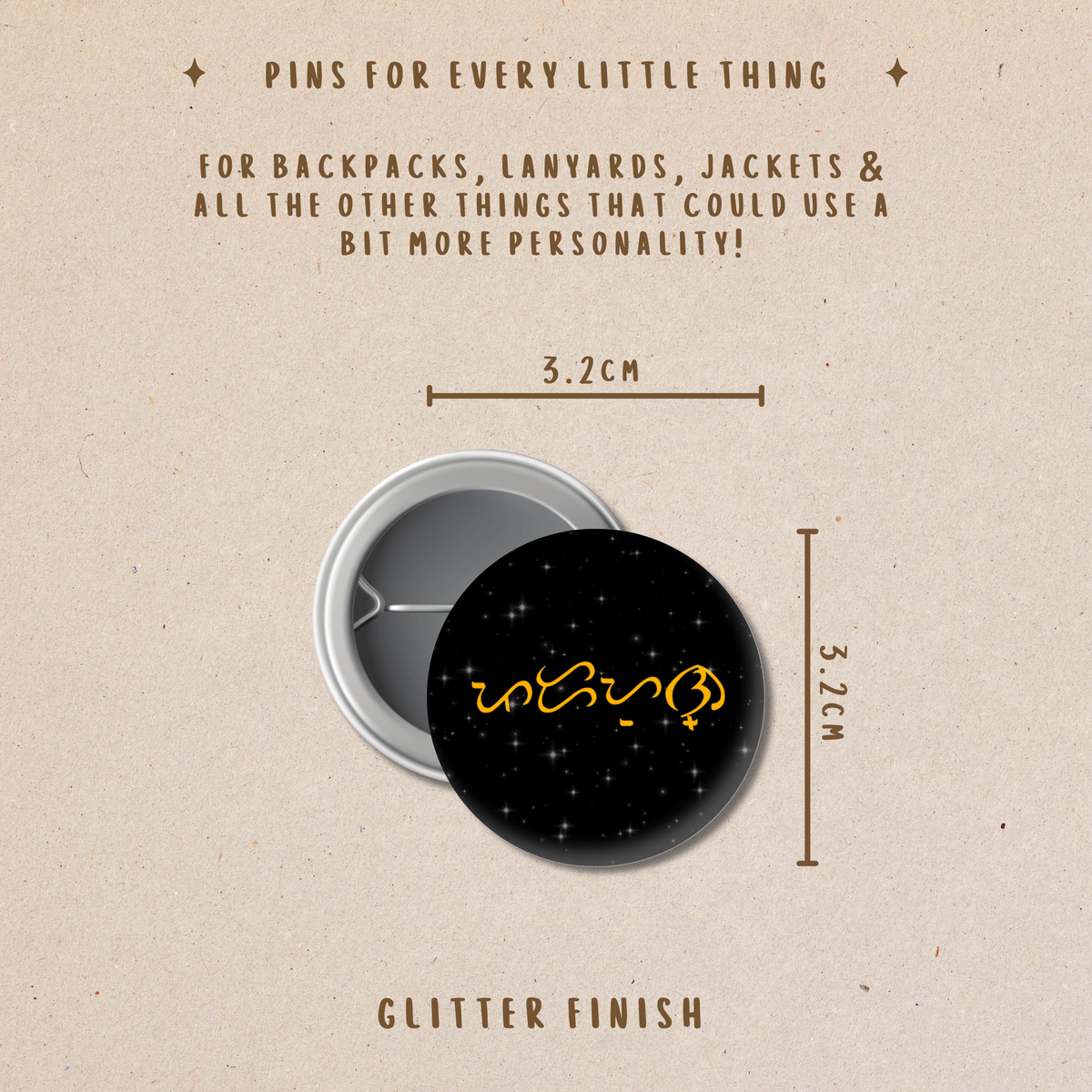 Glitter Button Pin – Sparkly, Fun, and Full of Personality