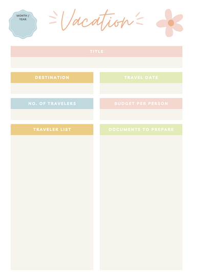 Travel Planner Maureen (Printable)