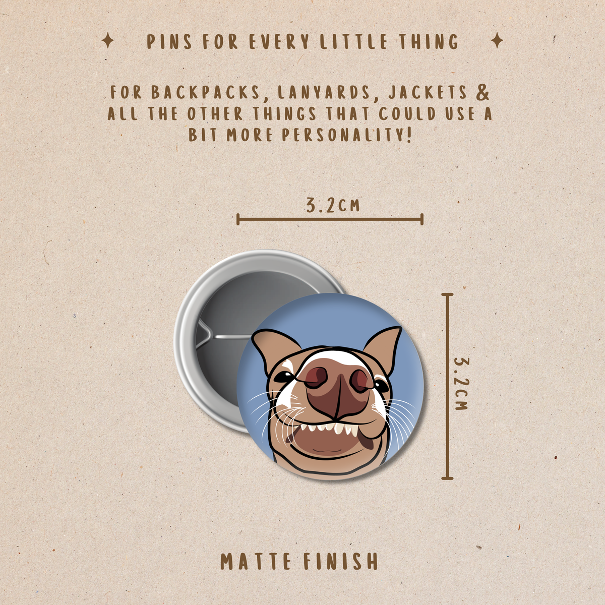 Funny Dog Button Pin
