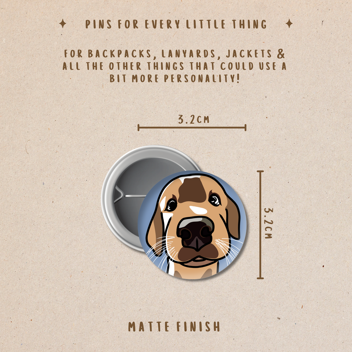 Funny Dog Button Pin
