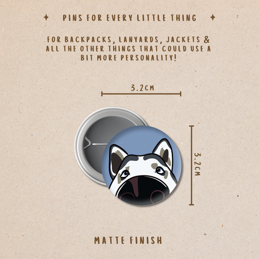 Funny Dog Button Pin