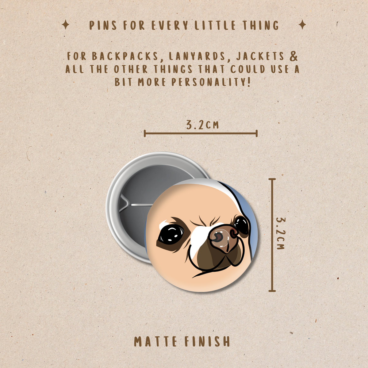 Funny Dog Button Pin
