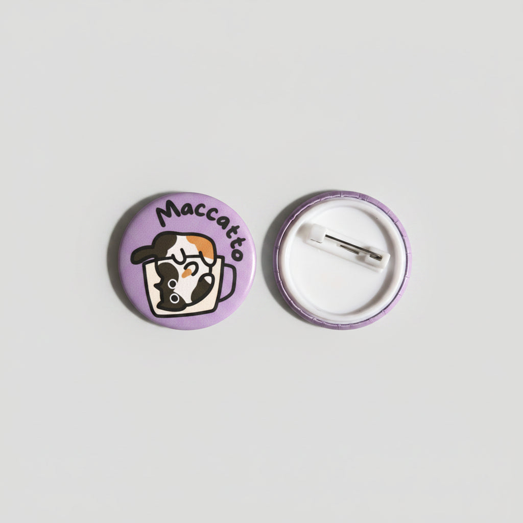 Coffee Cat Button Pins