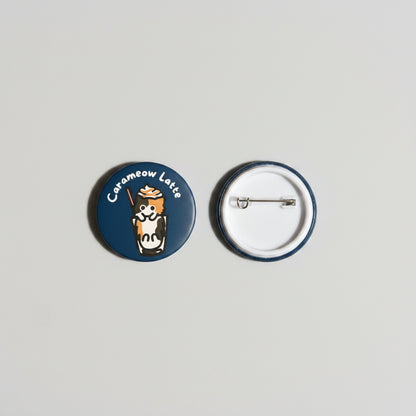 Coffee Cat Button Pins